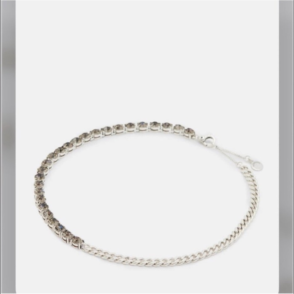All Saints Delmy Crystal Curb Chain Necklace  size 16”